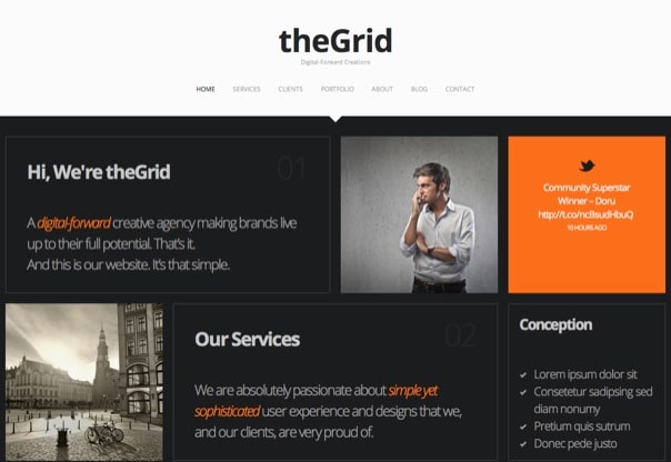 theGrid – Retina Ready One-Page WordPress Theme