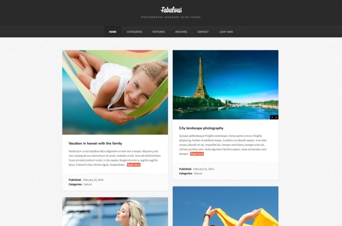 Fabulous - Responsive Masonry Blog WordPress Theme