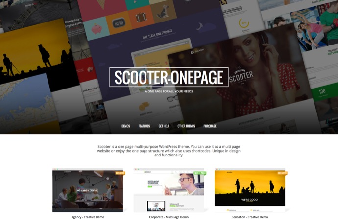Scooter - One Page Multi-Purpose Theme
