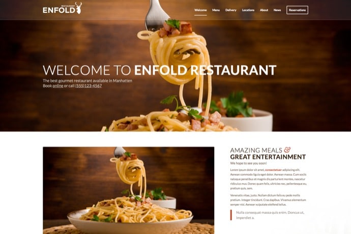 WordPress Enfold Restaurant
