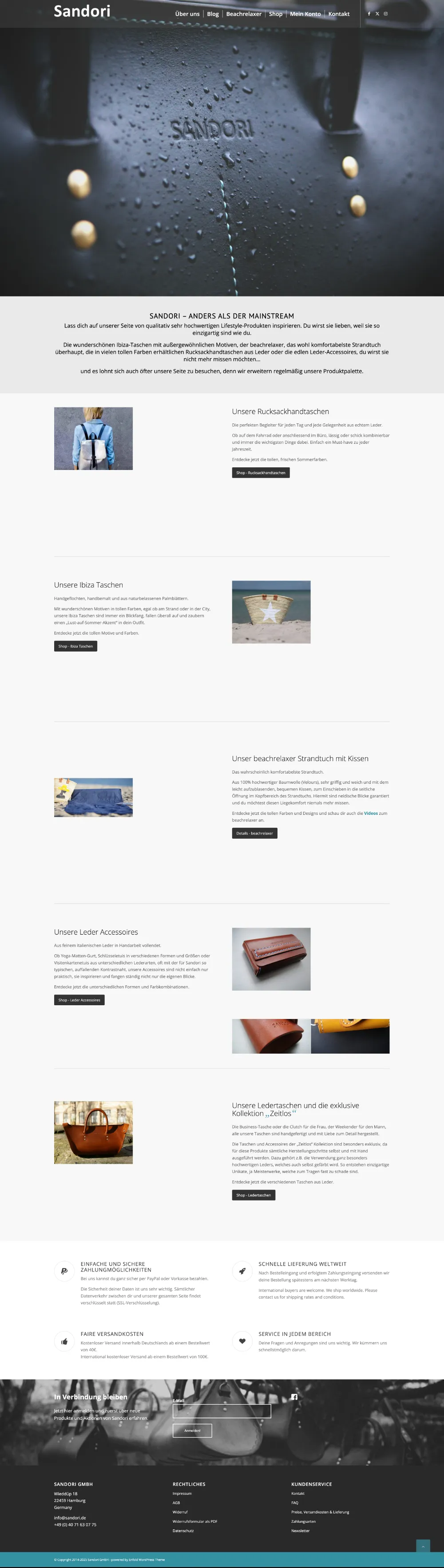 Sandori GmbH - Website Desktop