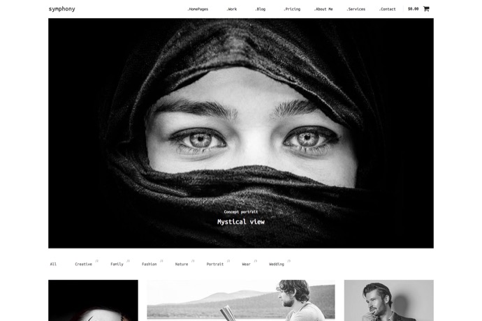 Symphony - Clean Photography WordPress Template
