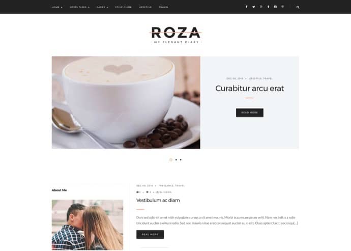 Roza – Elegant Diary WordPress Theme