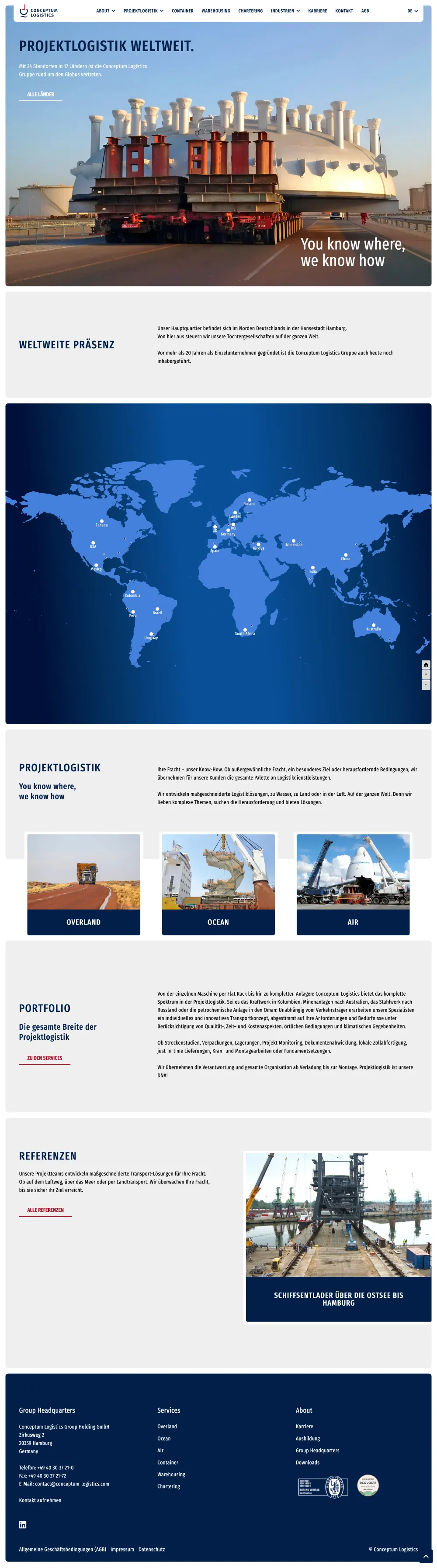 Conceptum Logistics - Website Desktop