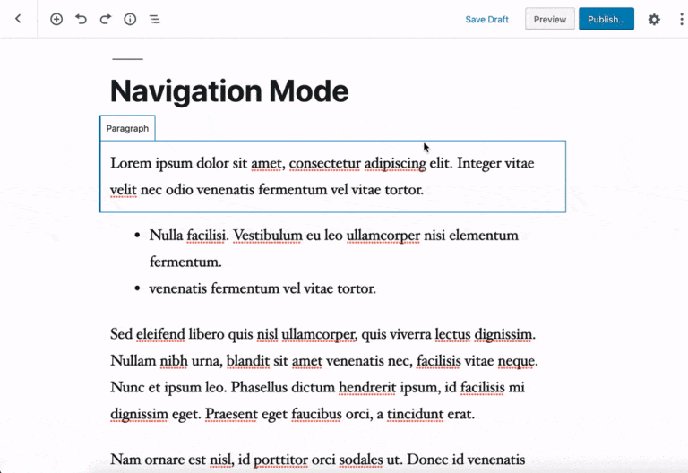 WordPress 5.3 - Verbesserter Navigationsmodus