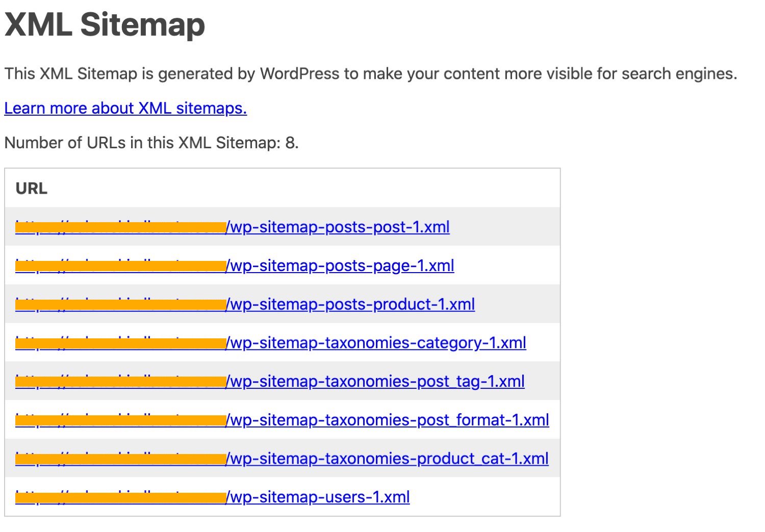 Sitemap XML in WordPress 5.5