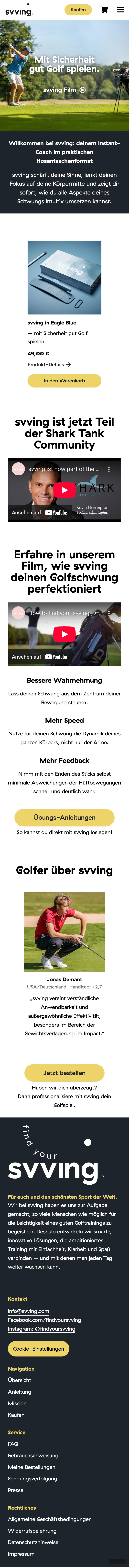 Svving Europe GmbH - Website Mobil