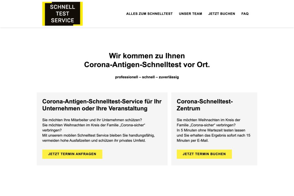 Corona-Antigen-Schnelltest - Startseite