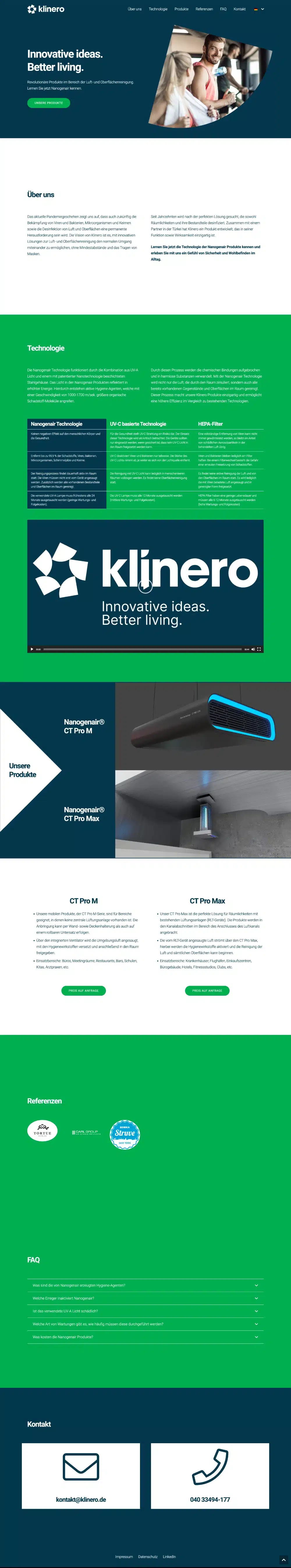 klinero - Website Desktop
