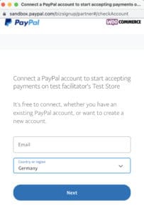 PayPal Sandbox in WooCommerce verbinden mit den Zugangsdaten des Typs "Business"