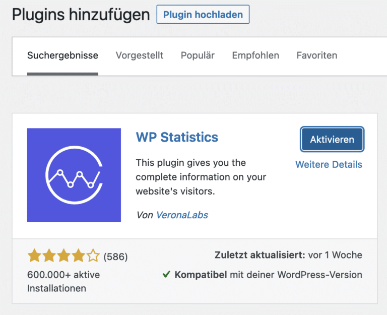 WP Statistics im WordPress-Plug-in-Verzeichnis