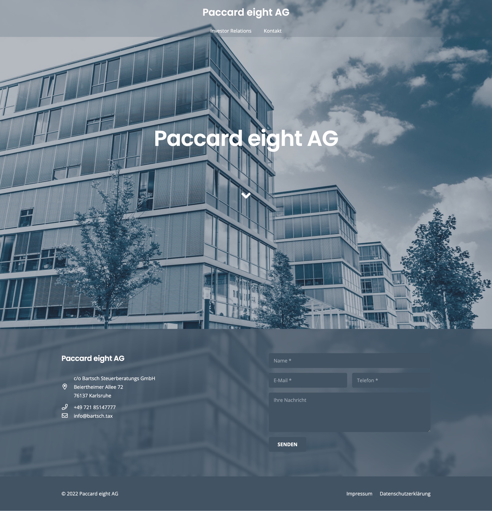 Paccard eight AG - Website