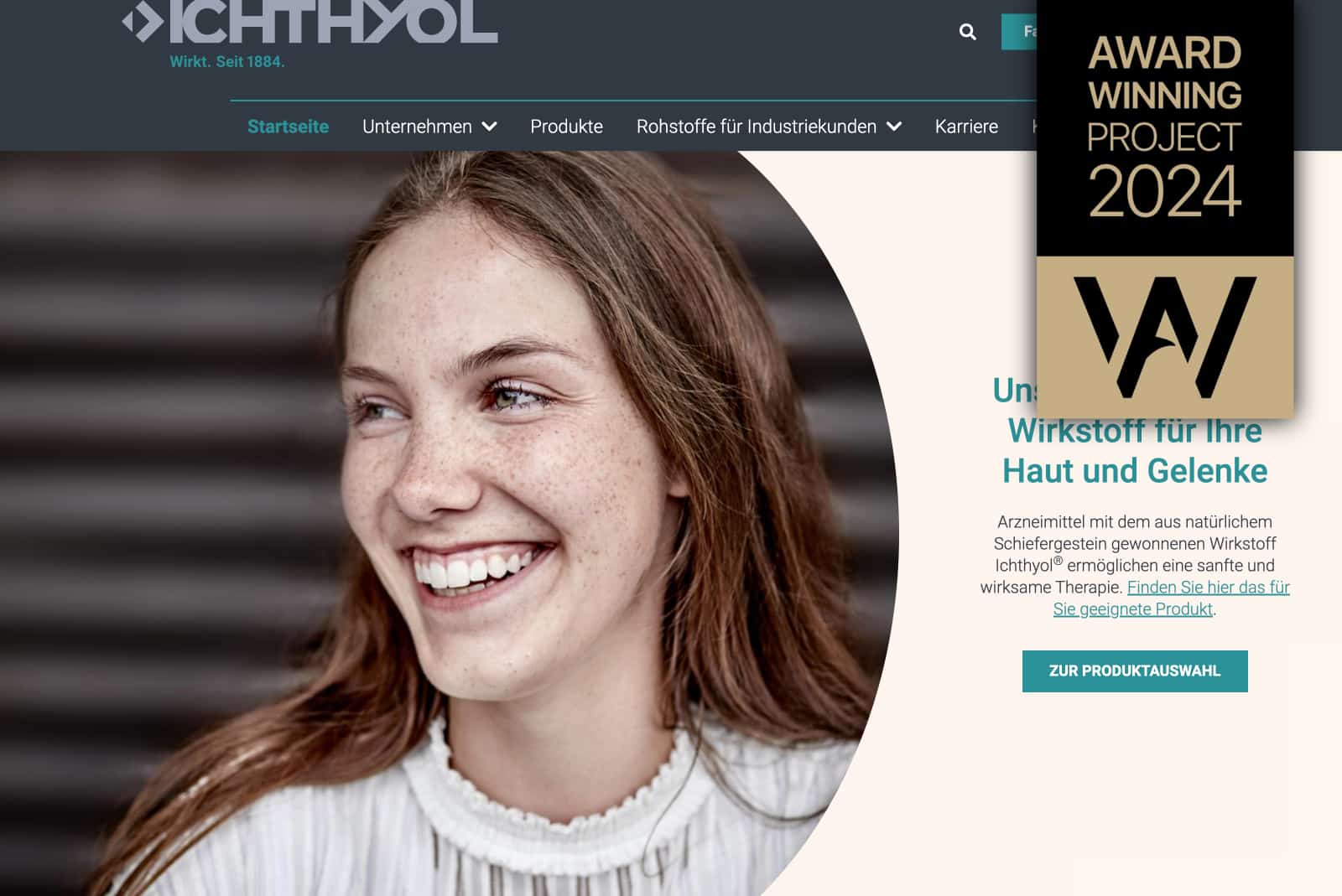 Ichthyol - Startseite - German Web Award Winner Project 2024