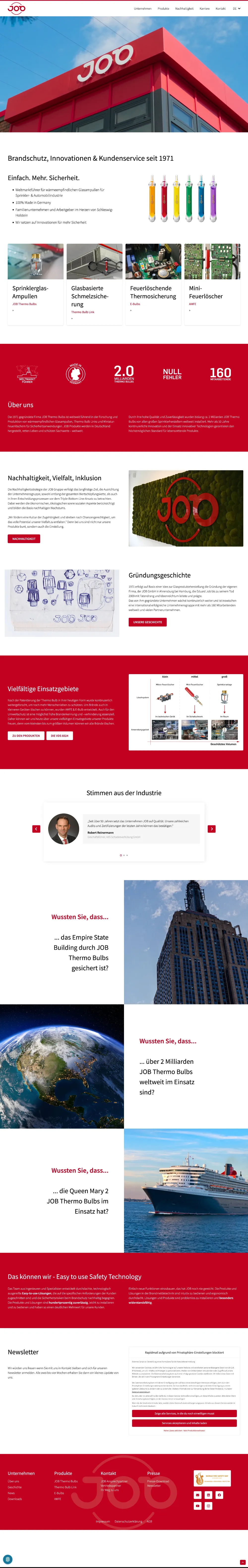 JOB GmbH - Website Desktop