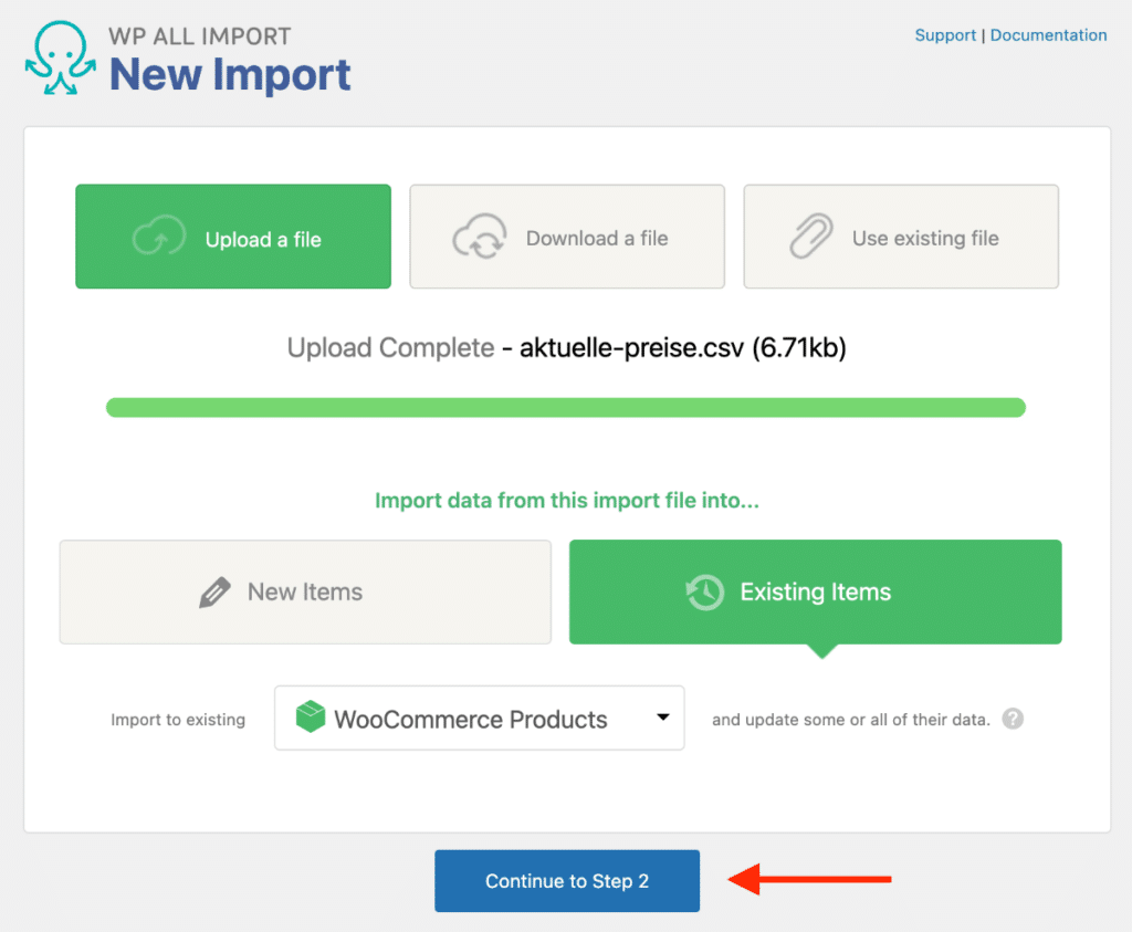 Schritt 1 - Neuen Import anlegen