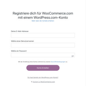 WooCommerce-Kontodaten eingeben um die kostenfreie Erweiterung "PayPal Payments" herunterzuladen 