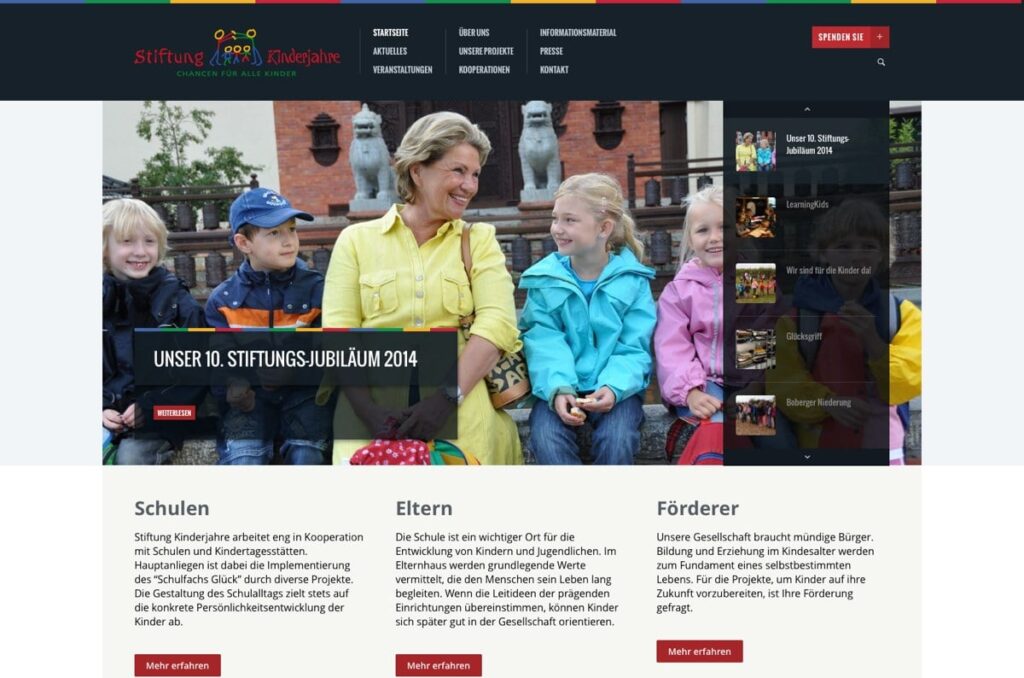 stiftung kinderjahre jubilaeum